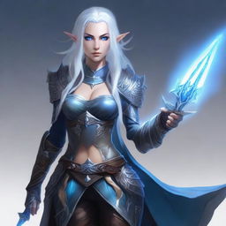 A female astral elf rogue stands poised and ready for action