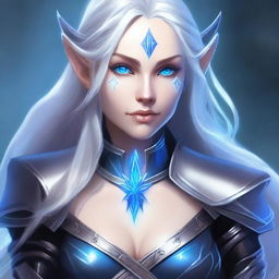 A female astral elf rogue stands poised and ready for action