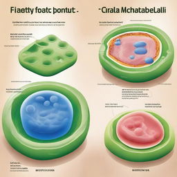 A detailed illustration showing the differences between an animal cell and a plant cell