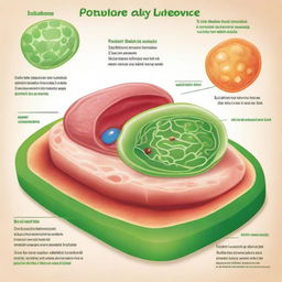 A detailed illustration showing the differences between an animal cell and a plant cell