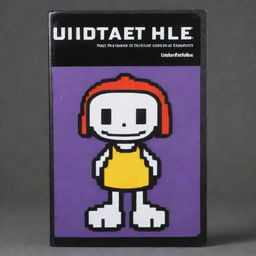 A vintage video game instruction booklet for the Undertale game on the GameCube, intricate visuals, filled with colorful screenshots, explanations of game mechanics, and character bios.