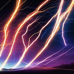 A vibrant and dynamic illustration of electricity coursing through wires, with bright, glowing sparks and electric arcs