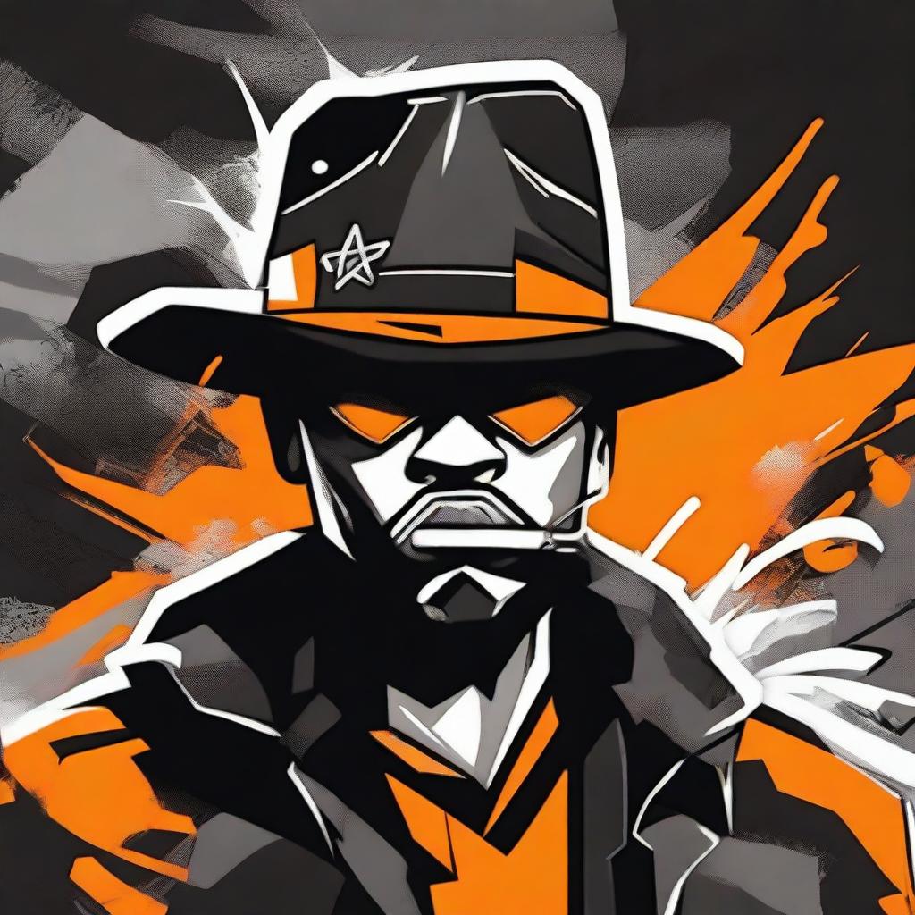 Create an image of a gangster character in a graffiti art style