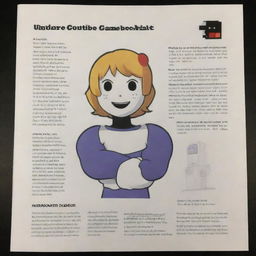 A detailed GameCube instruction booklet for the game 'Undertale', prominently featuring the character Frisk from the game 'Undertale' in its design.
