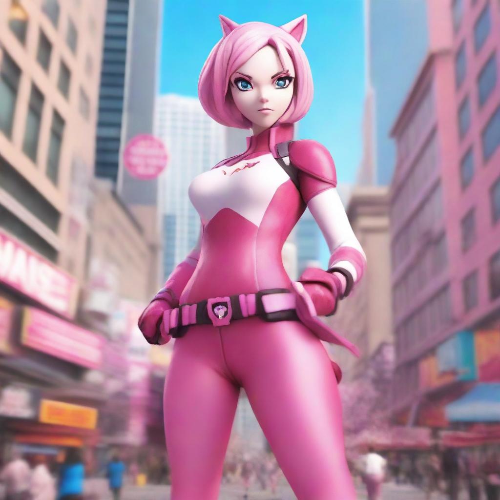 A 3D rendering of Gwenpool from Marvel Comics, depicted in an anime waifu style