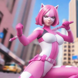 A 3D rendering of Gwenpool from Marvel Comics, depicted in an anime waifu style