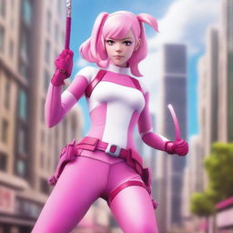 A 3D rendering of Gwenpool from Marvel Comics, depicted in an anime waifu style