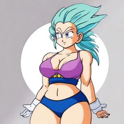 Bra from Dragon Ball, depicted in her usual stylish outfit