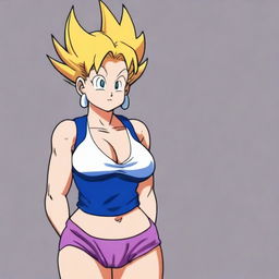 Bra from Dragon Ball, depicted in her usual stylish outfit