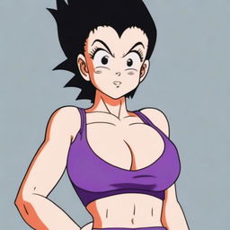 Bra from Dragon Ball, depicted in her usual stylish outfit