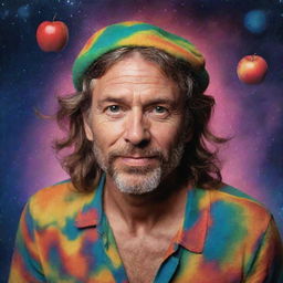 A stunning artistic interpretation of Jupiter Apple, the iconic Brazilian pop rock musician. Capture his eclectic style and vibrant energy in a cosmic, music-inspired setting.