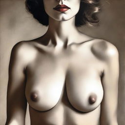 A tasteful and elegant depiction of a woman's chest, focusing on the beauty and natural form without being explicit or vulgar