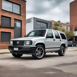 A first-generation Holden Frontera, slammed and lowered to the ground