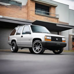 A first-generation Holden Frontera, slammed and lowered to the ground