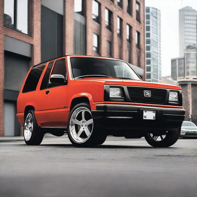 A first-generation Holden Frontera, slammed and lowered to the ground