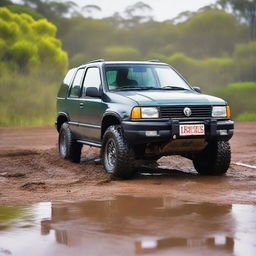 A 1996 Holden Frontera, lifted and equipped for off-road adventures