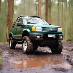 A 1996 Holden Frontera, lifted and equipped with 4x4 capabilities