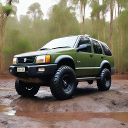 A 1996 Holden Frontera, lifted and equipped with 4x4 capabilities