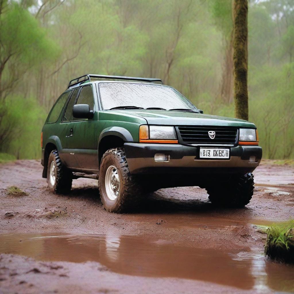 A 1996 Holden Frontera, lifted and equipped with 4x4 capabilities