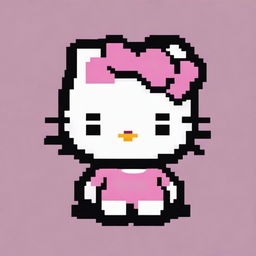 Create a pixel art image of Hello Kitty