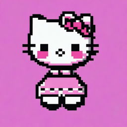 Create a pixel art image of Hello Kitty