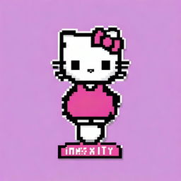 Create a pixel art image of Hello Kitty