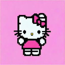 Create a pixel art image of Hello Kitty