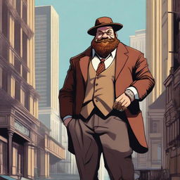 A halfling gangster in the Sharn setting of Eberron, dressed like a New York mobster