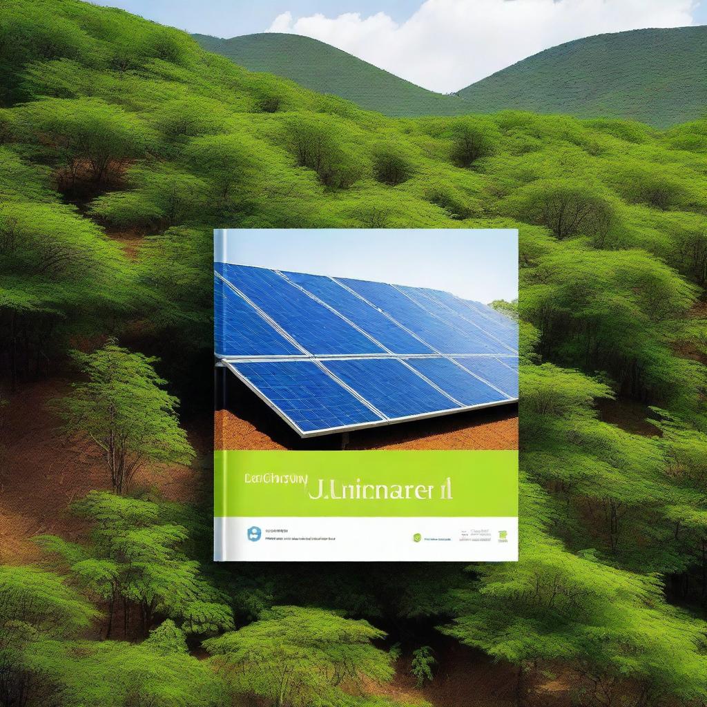 Create a cover page featuring a photo of a photovoltaic power plant