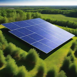 Create a beautiful image of a photovoltaic power plant suitable for a work cover