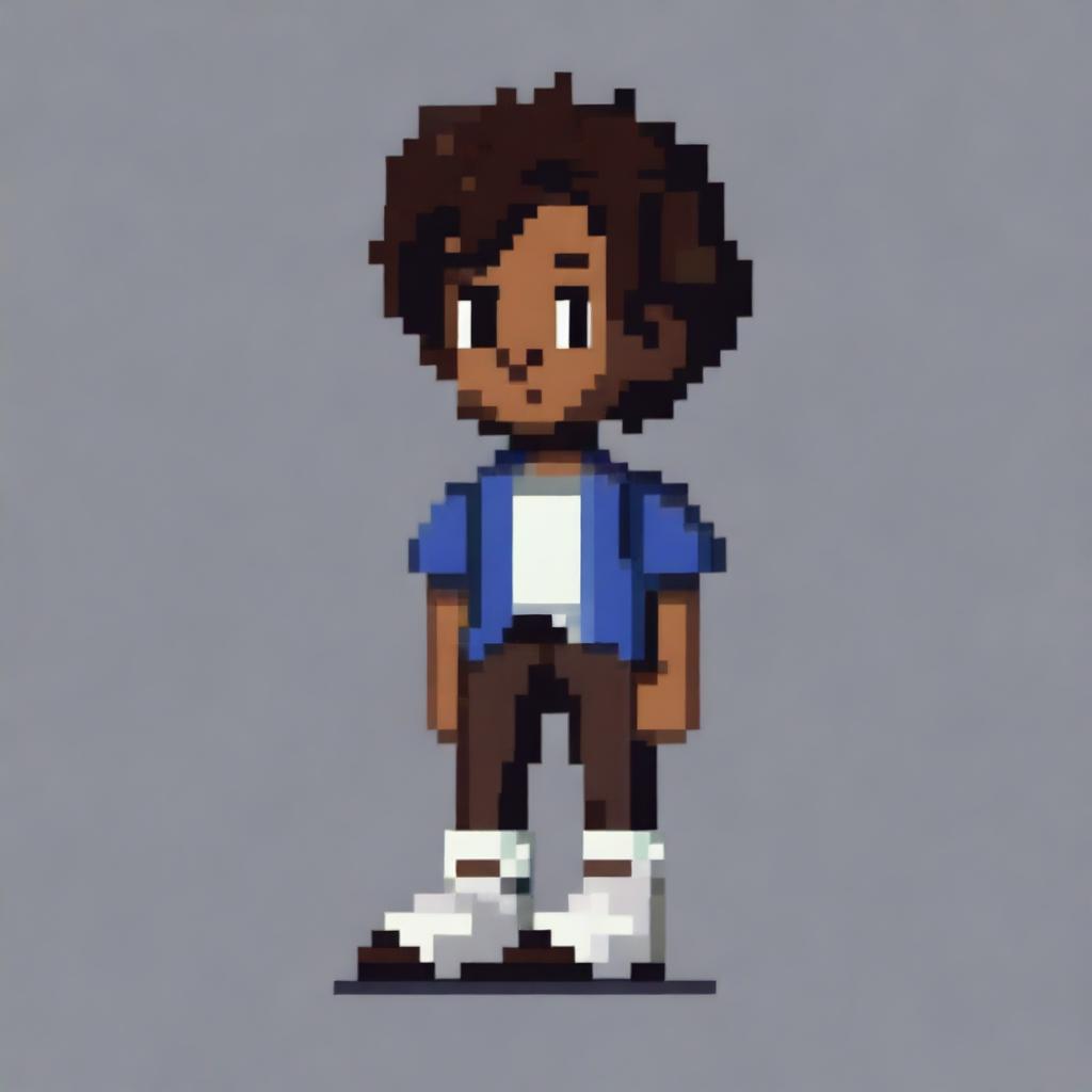 Create a pixel art illustration of Jaden Smith in the style of a classic Nintendo game