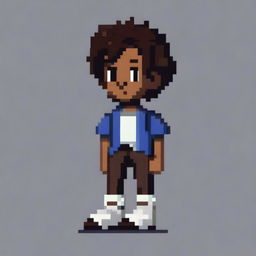 Create a pixel art illustration of Jaden Smith in the style of a classic Nintendo game