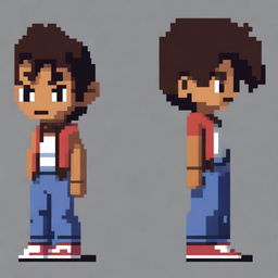 Create a pixel art illustration of Jaden Smith in the style of a classic Nintendo game