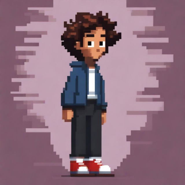 Create a pixel art illustration of Jaden Smith in the style of a classic Nintendo game