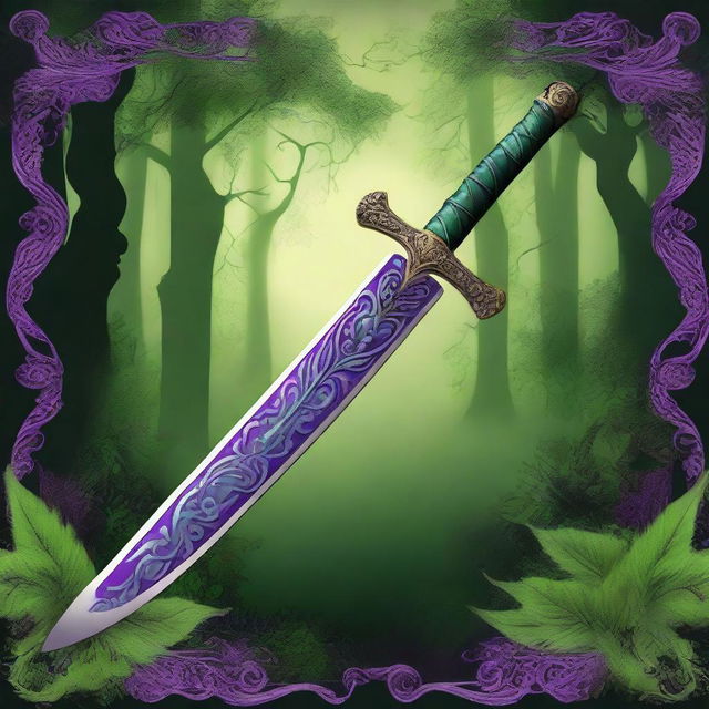 A scimitar covered in a viscous green and purple poison