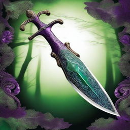 A scimitar covered in a viscous green and purple poison