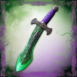 A scimitar covered in a viscous green and purple poison