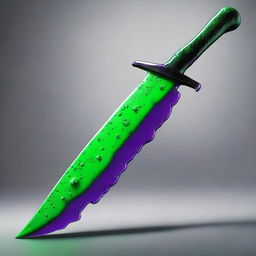 A scimitar covered in green and purple viscous slime