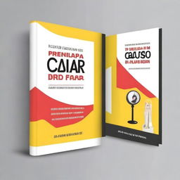 Create an e-book cover and a logo for the e-book titled '8 Principais Causas do Medo de Falar em Público'