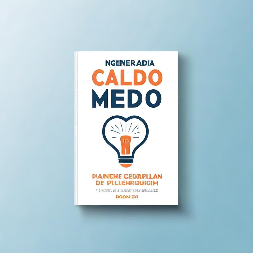 Create an e-book cover and a logo for the e-book titled '8 Principais Causas do Medo de Falar em Público'