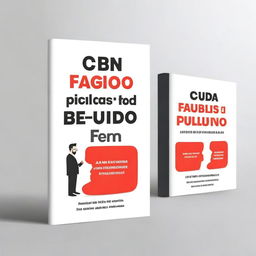 Create an e-book cover and a logo for the e-book titled '8 Principais Causas do Medo de Falar em Público'