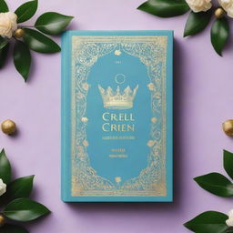 A vintage style pastel blue book cover with a golden crown and thorns