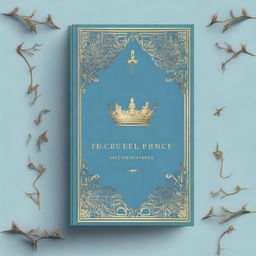 A vintage style pastel blue book cover with a golden crown and thorns