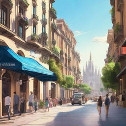 A realistic depiction of Barcelona, Spain during the daytime