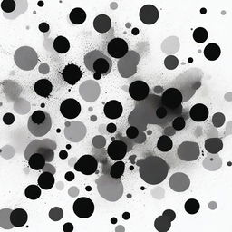 An abstract image featuring black and grey color splats on a white background