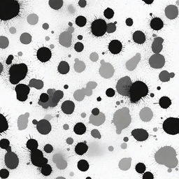 An abstract image featuring black and grey color splats on a white background