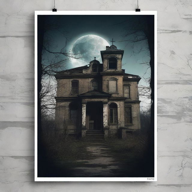 A poster of an eerie and mysterious asylum