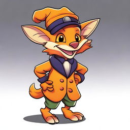 An adorable male kobold with orange scales, smiling warmly