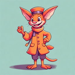 An adorable male kobold with orange scales, smiling warmly