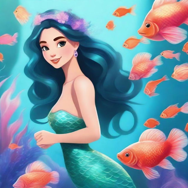 Create an image of a Bridgerton character as a mermaid